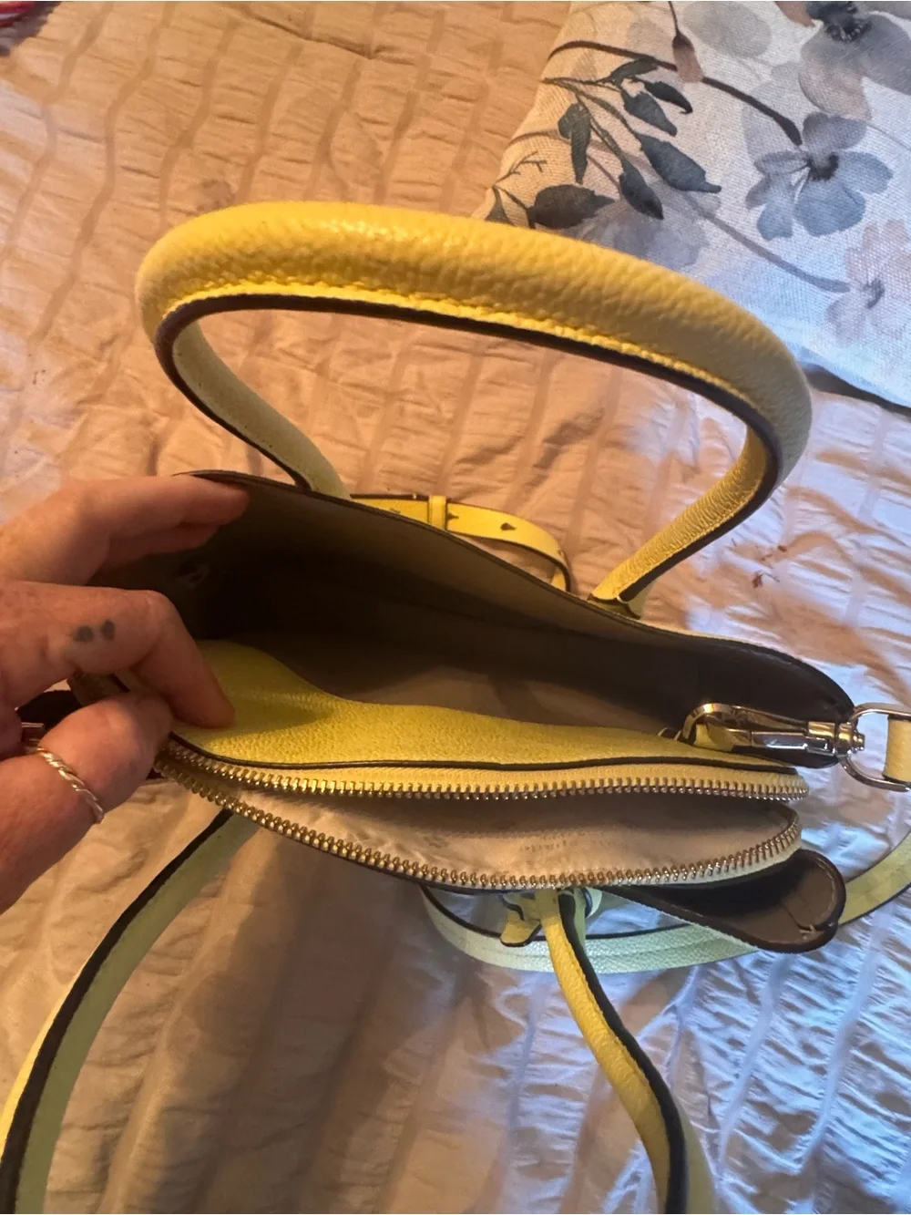 kate spade Lemon Yellow Pebbled Leather Satchel